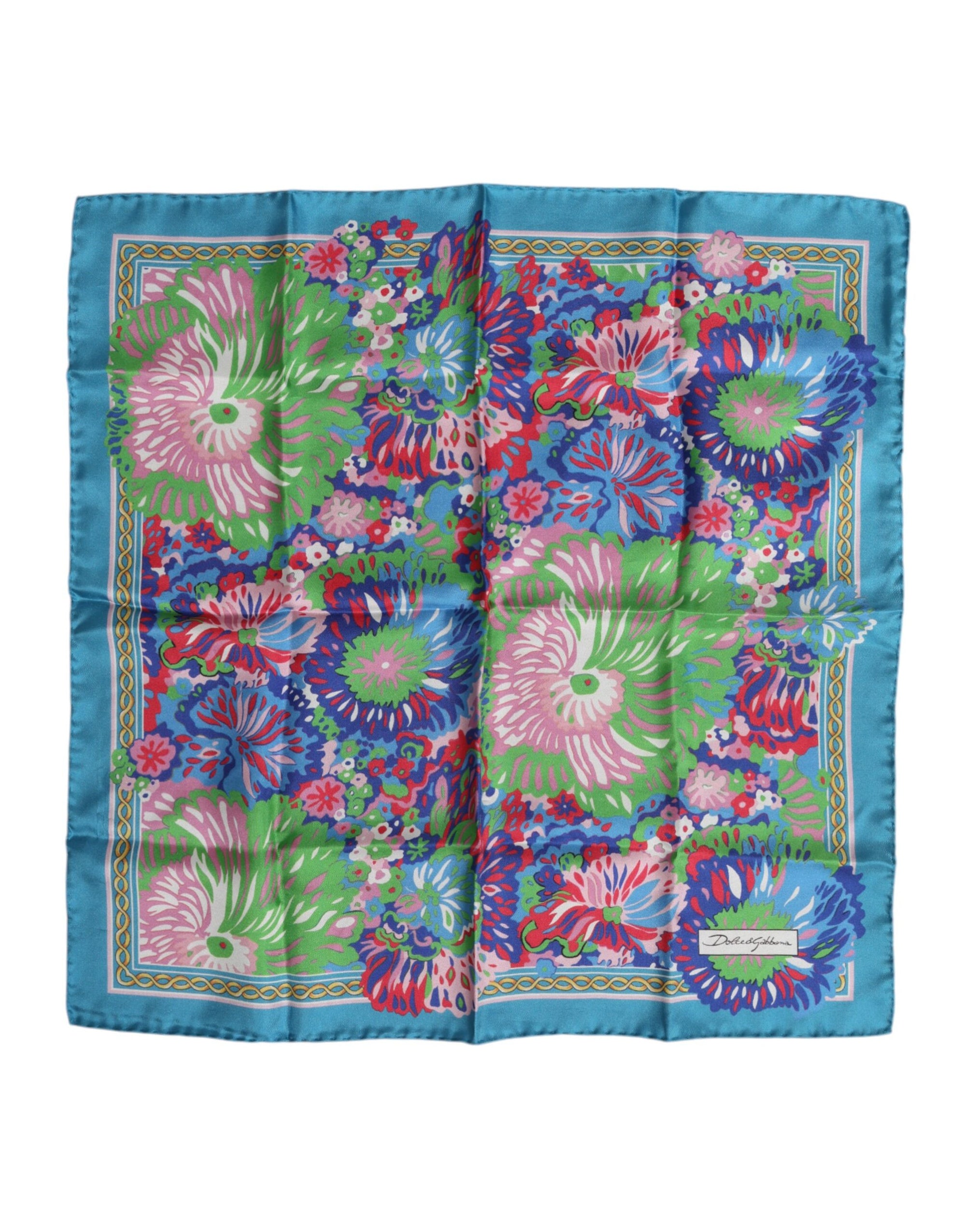 Dolce &amp; Gabbana Multicolor Floral Print Square Foulard Scarf