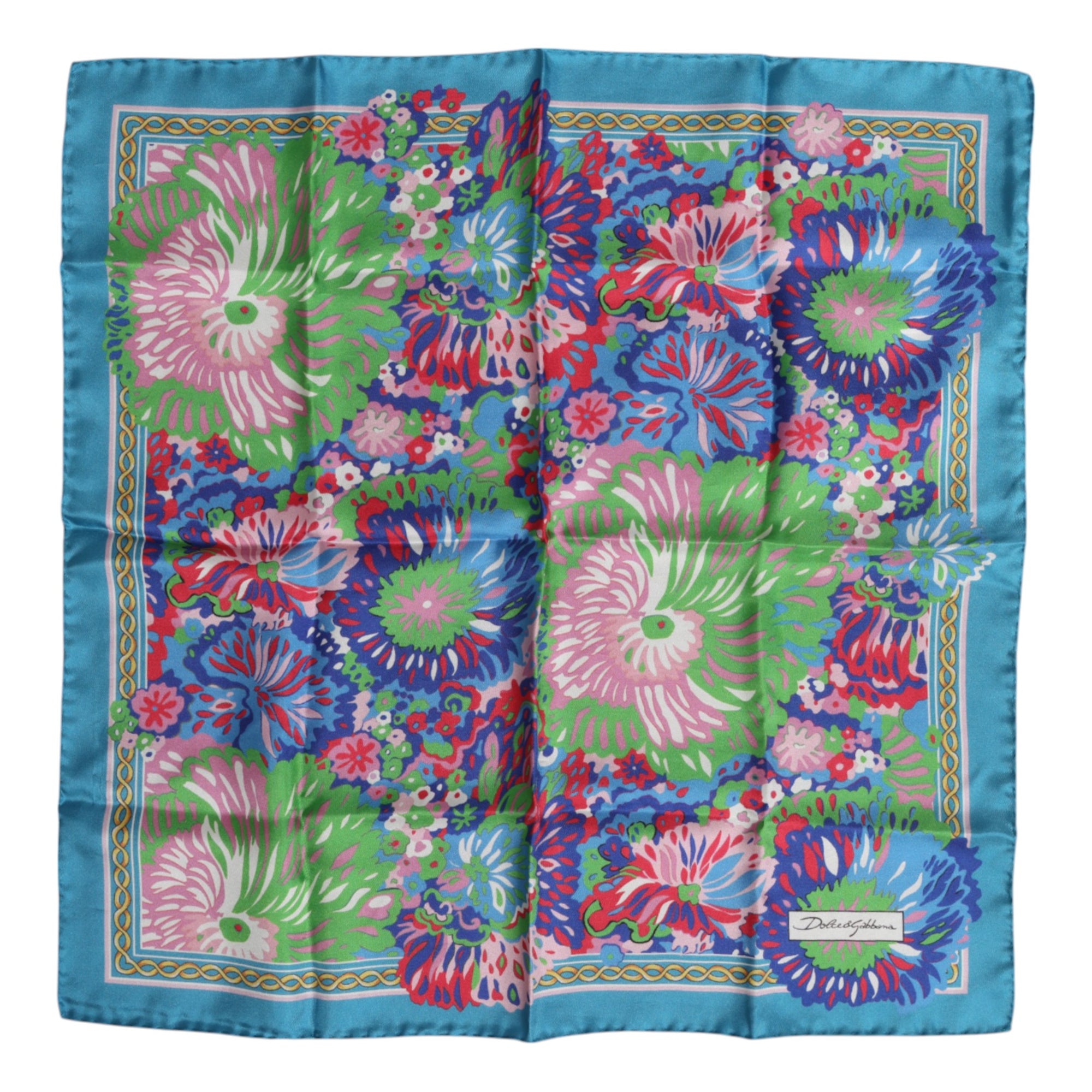 Dolce &amp; Gabbana Multicolor Floral Print Square Foulard Scarf