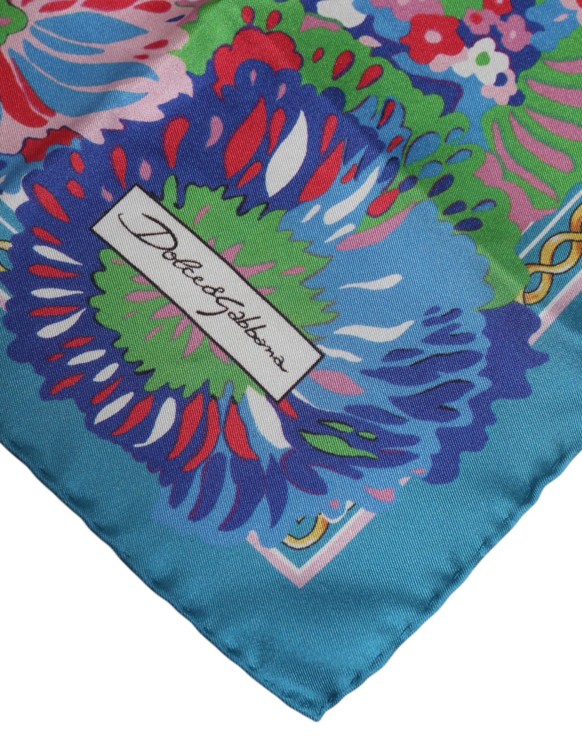 Dolce &amp; Gabbana Multicolor Floral Print Square Foulard Scarf