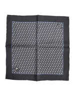 Dolce &amp; Gabbana Black Fish Print Silk Square Men Foulard Scarf