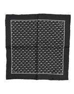 Foulard carré en soie Dolce & Gabbana pour homme, motif hippocampe noir