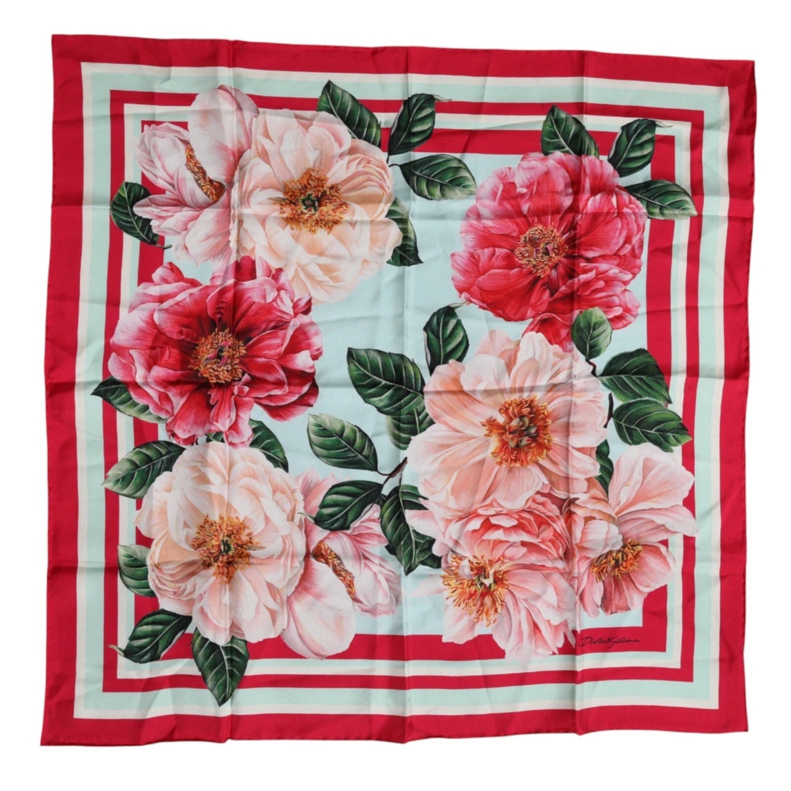 Dolce &amp; Gabbana Multicolor Floral Modal Square Foulard Scarf
