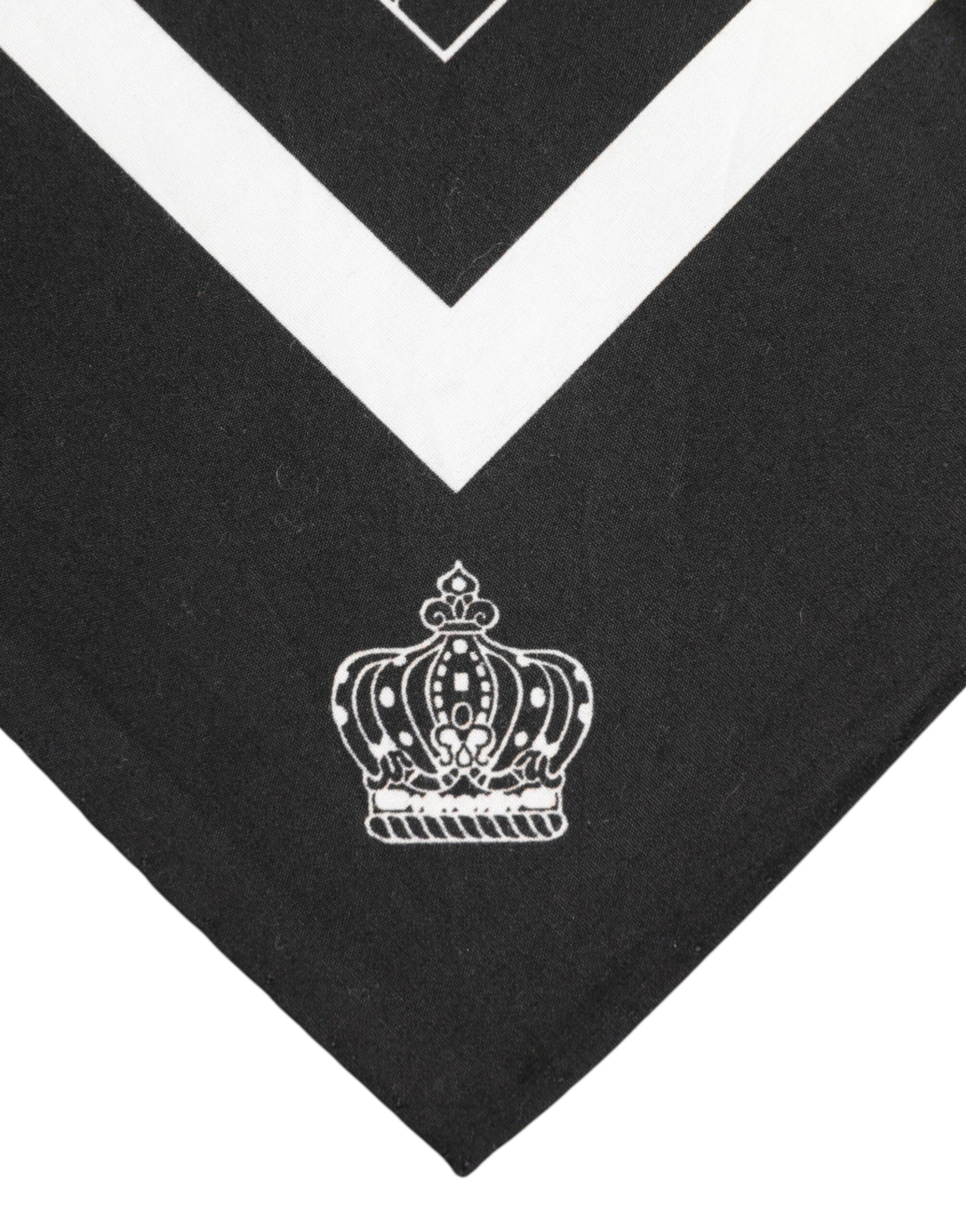 Foulard carré imprimé noir et blanc Dolce & Gabbana pour homme