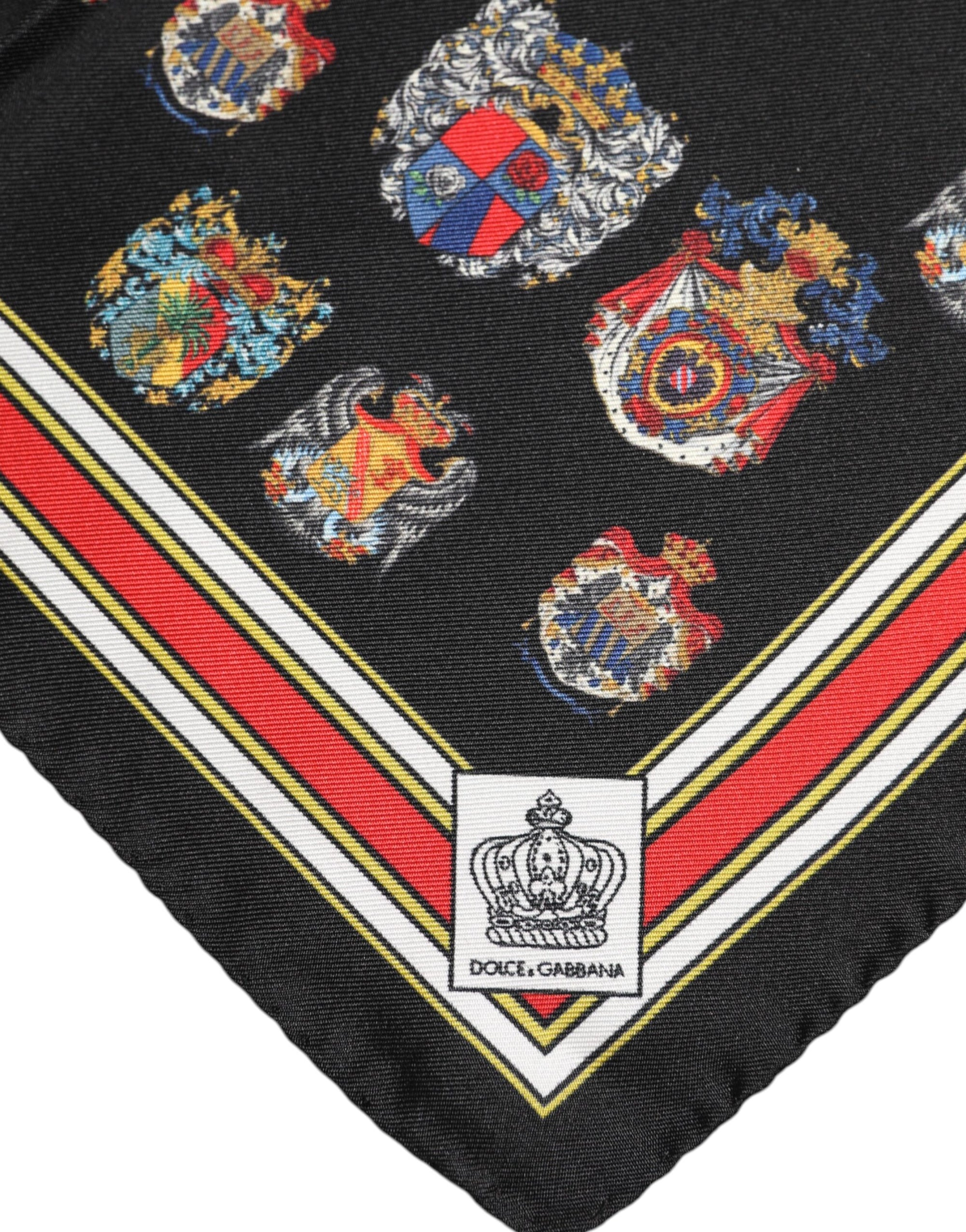 Foulard carré en soie multicolore Dolce & Gabbana pour homme