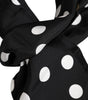 Dolce & Gabbana Black White Polka Dot Silk Men Foulard Scarf