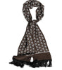 Dolce & Gabbana Brown Skulls Print Fringes Foulard Scarf