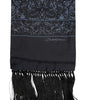 Dolce & Gabbana Blue Printed Silk Fringes Men Foulard Scarf