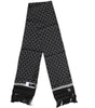 Dolce & Gabbana Black Silk Printed Fringes Men Foulard Scarf