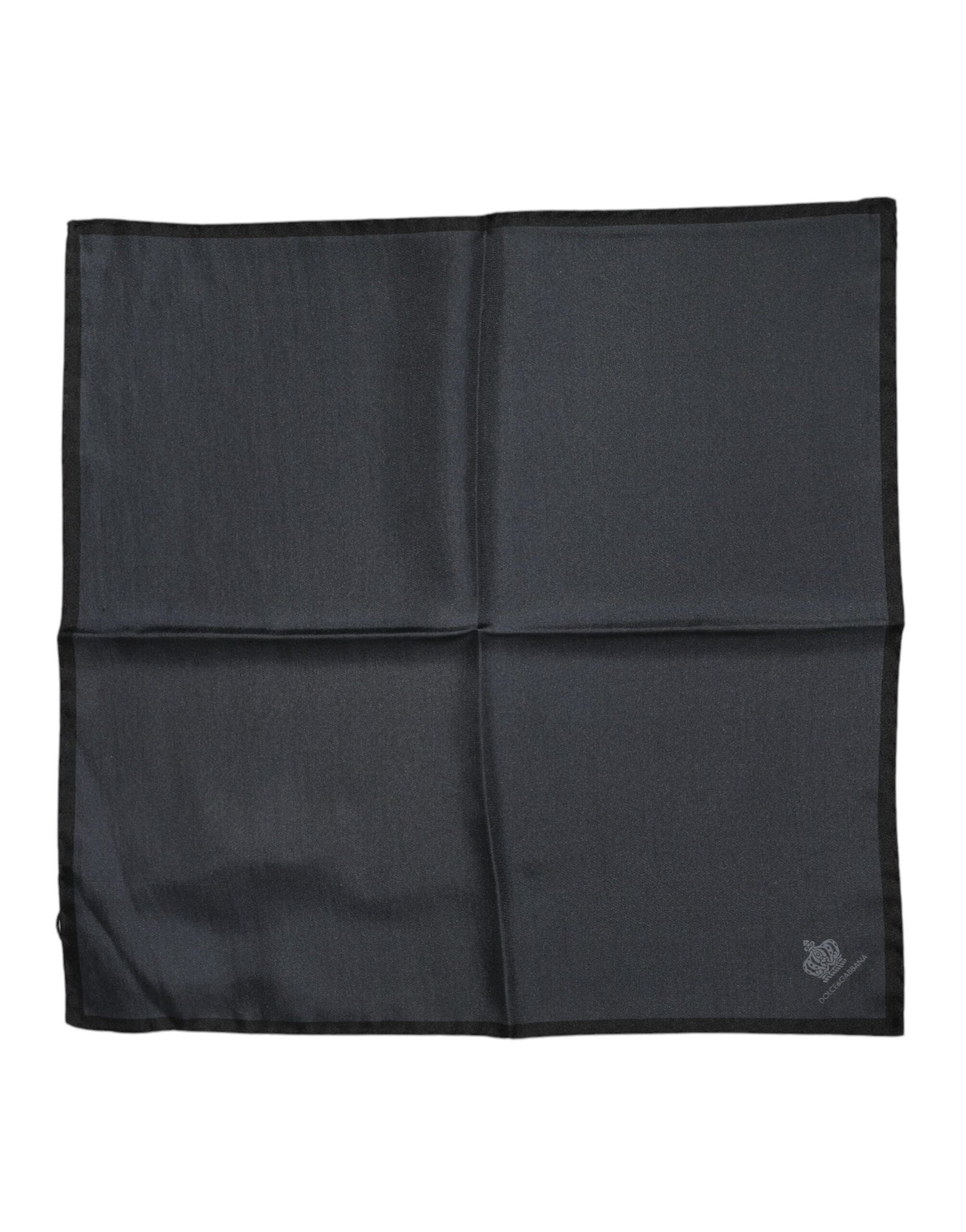 Foulard carré en soie gris foncé Dolce & Gabbana DG Crown