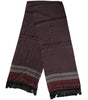 Dolce & Gabbana Maroon Dotted Silk Fringes Foulard Scarf