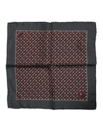 Dolce &amp; Gabbana Maroon Cocktail Silk Square Foulard Scarf