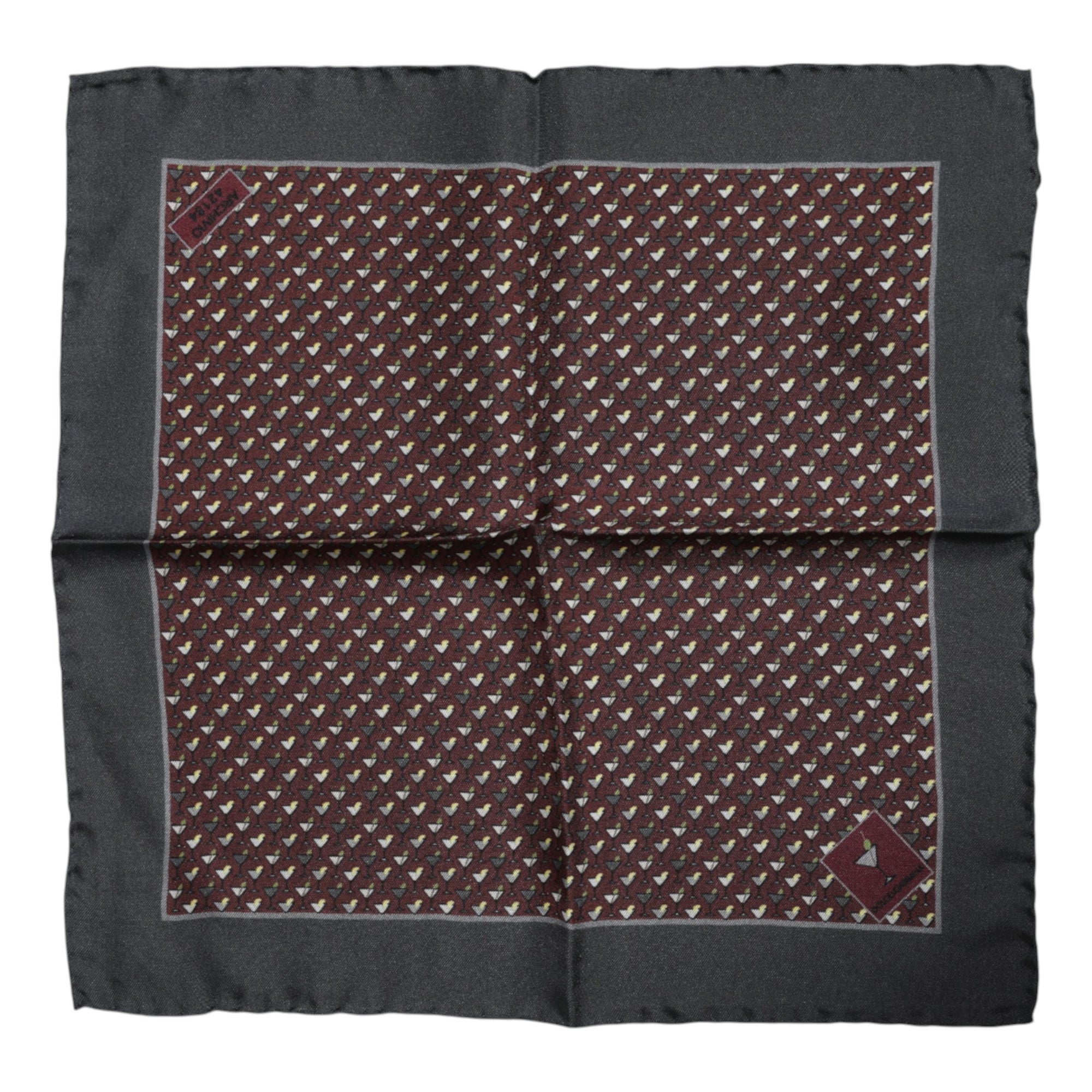 Dolce &amp; Gabbana Maroon Cocktail Silk Square Foulard Scarf