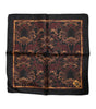 Dolce & Gabbana Black Floral Silk Square Men Foulard Scarf