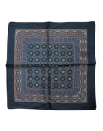 Dolce &amp; Gabbana Blue Printed Silk Square Men Foulard Scarf