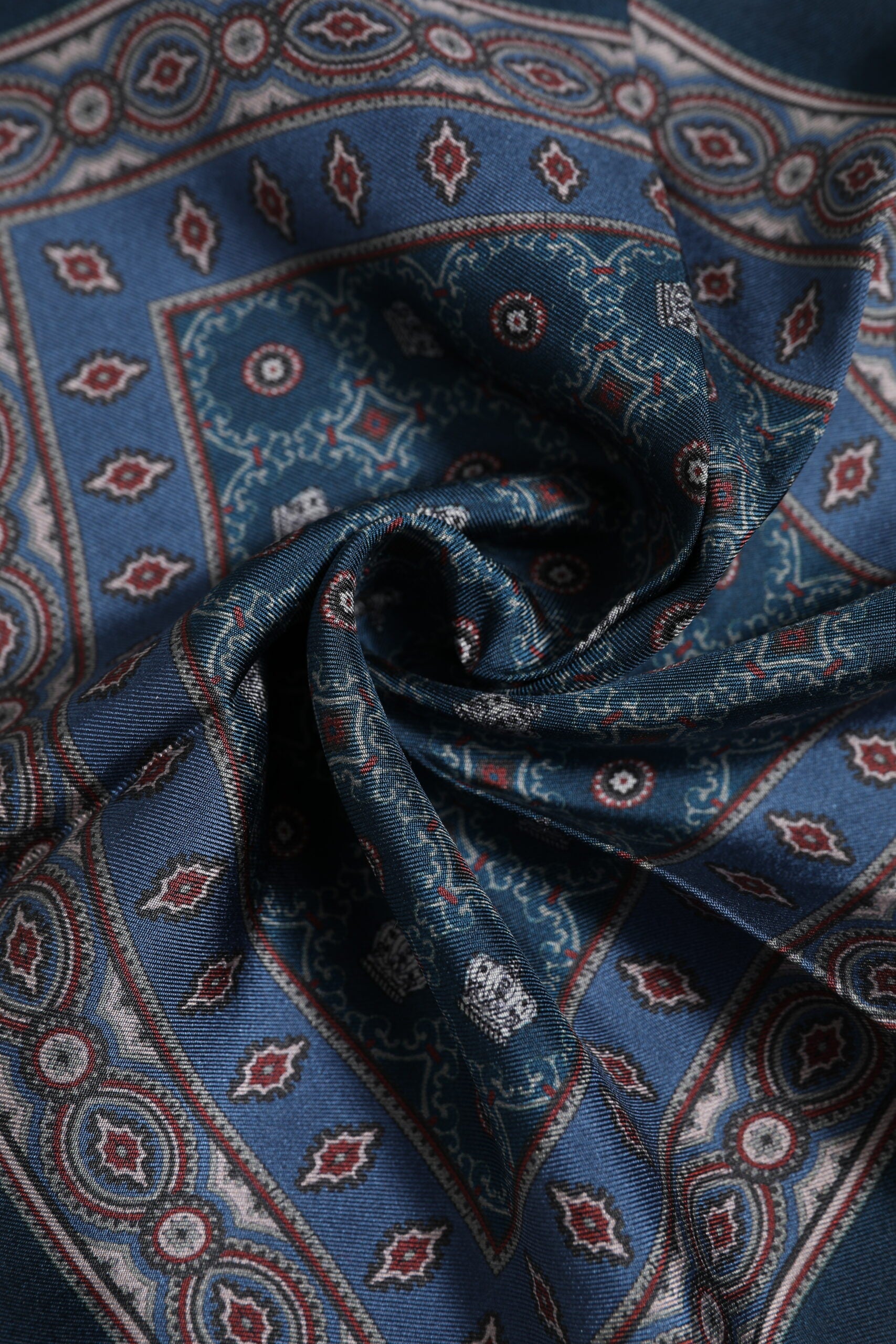Dolce &amp; Gabbana Blue Printed Silk Square Men Foulard Scarf