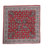 Dolce & Gabbana Red Floral Cotton Square Foulard Scarf