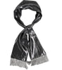 Dolce & Gabbana Metallic Gray Silk Fringes Foulard Scarf