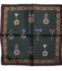 Dolce & Gabbana Green Medals Silk Square Foulard Scarf