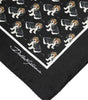 Dolce & Gabbana Black Dog Print Silk Square Foulard Scarf