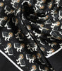 Dolce & Gabbana Black Dog Print Silk Square Foulard Scarf