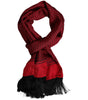 Dolce & Gabbana Red Dotted Silk Fringes Men Foulard Scarf