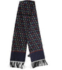 Dolce & Gabbana Blue Silk Printed Fringes Foulard Scarf