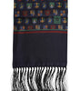 Dolce & Gabbana Blue Silk Printed Fringes Foulard Scarf