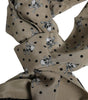 Dolce & Gabbana Gray Skulls Silk Fringes Men Foulard Scarf