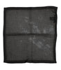 Dolce & Gabbana Black Patterned Cotton Square Foulard Scarf