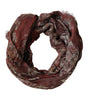 Dolce & Gabbana Maroon Floral Neck Warmer Foulard Scarf