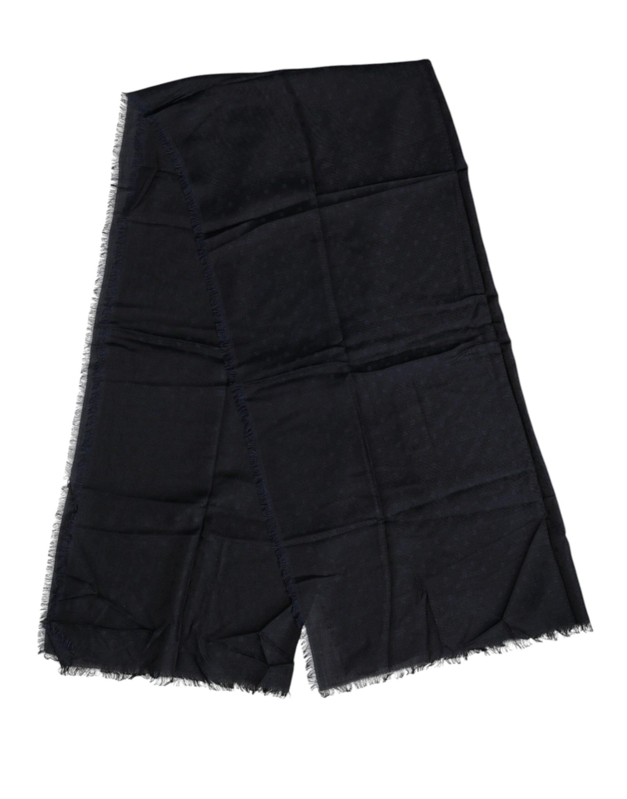 Dolce & Gabbana Black Viscose Fringes Neck Warmer Scarf