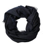 Dolce & Gabbana Black Viscose Fringes Neck Warmer Scarf