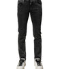 Dolce & Gabbana Black Washed Double Waistband Denim Jeans