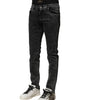 Dolce & Gabbana Black Washed Double Waistband Denim Jeans
