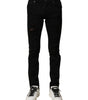 Dolce & Gabbana Black Cotton Logo Plaque Slim Denim Jeans