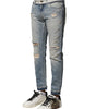 Dolce & Gabbana Light Blue Tattered Straight Men Denim Jeans