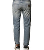 Dolce & Gabbana Light Blue Tattered Straight Men Denim Jeans