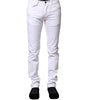 Dolce & Gabbana White Cotton Skinny Men Denim Jeans