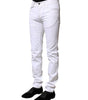 Dolce & Gabbana White Cotton Skinny Men Denim Jeans