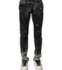 Dolce & Gabbana Black Washed Embellished Skinny Denim Jeans