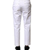 Dolce & Gabbana White Cotton Straight Logo Men Pants