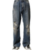 Dolce & Gabbana Blue Cotton Tattered Men Denim Jeans