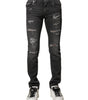 Dolce & Gabbana Black Washed Tattered Slim Fit Denim Jeans