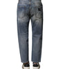 Dolce & Gabbana Blue Washed Tattered Straight Fit Denim Jeans