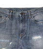 Dolce & Gabbana Blue Washed Tattered Straight Fit Denim Jeans