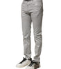 Dolce & Gabbana Light Gray Cotton Slim Fit Men Denim Jeans