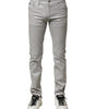 Dolce & Gabbana Light Gray Cotton Slim Fit Men Denim Jeans