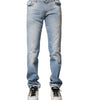 Dolce & Gabbana Light Blue Washed Straight Fit Denim Jeans