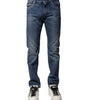 Dolce & Gabbana Blue Cotton Stretch Slim Fit Men Denim Jeans