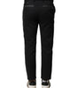 Dolce & Gabbana Black Gray Cotton Tapered Men Pants